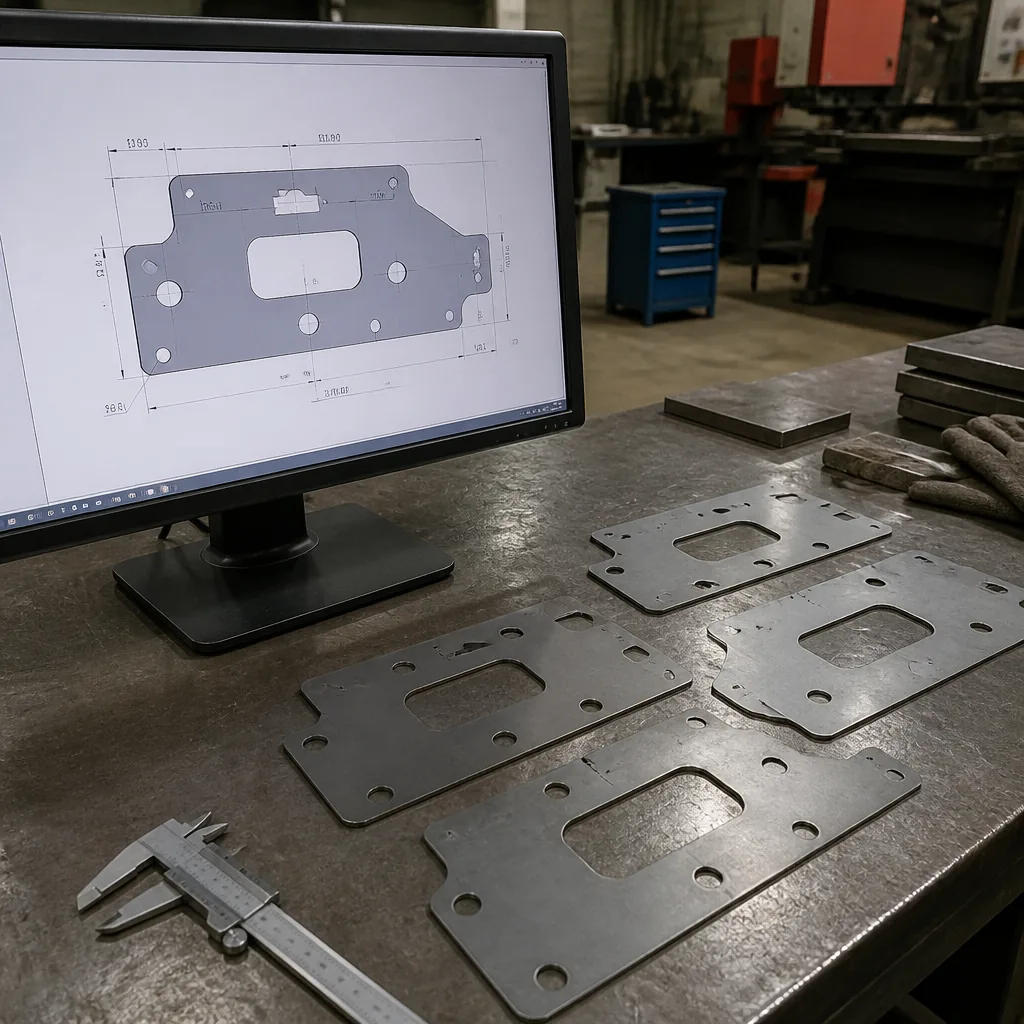 Проектирование детали под лазерную резку: CAD-чертёж и вырезанные детали
